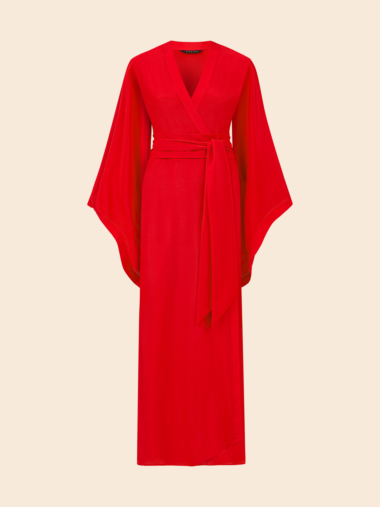 Red long silk robe